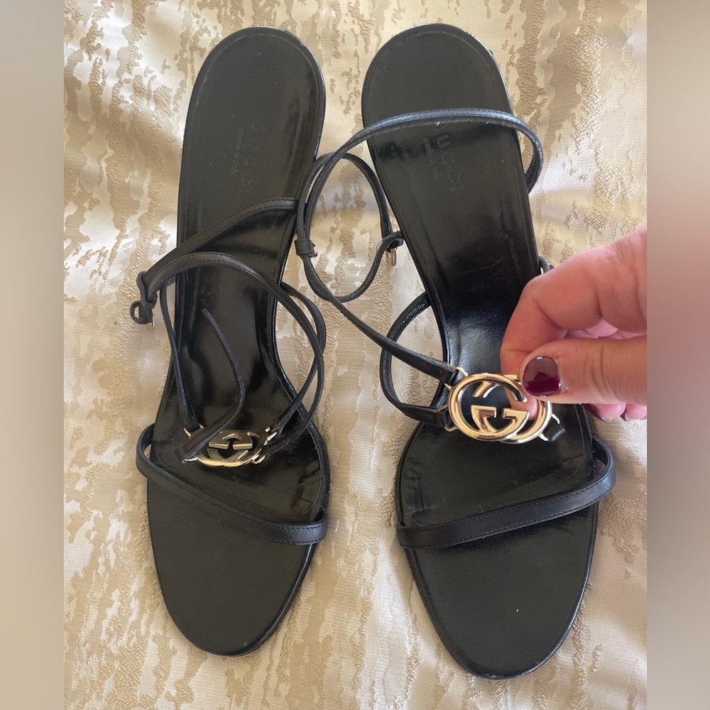 Gucci Black Logo High Heels